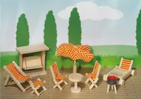 Goki 51913 - Puppenhaus Gartenmöbel, 9 Teile 4013594519137