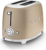 Smeg 2 Schlitz-Toaster Kompakt Champagner Matt EU ( TSF01CHMEU) (TSF01CHMEU)