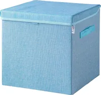 Lifeney Aufbewahrungsbox Kinder mit Deckel I Niedliche Spielzeugkiste I Aufbewahrungsboxen für Kinderzimmer I Faltbox für Spielzeugaufbewahrung I Aufbewahrungskorb Kinder (Blau)
