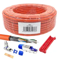ARLI Verlegekabel Cat7 25m + 2x RJ45 Netzwerkstecker CAT8.1 Werkzeuglose Montage + Abisoliermesser