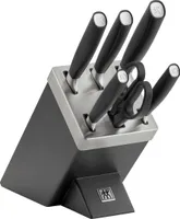 Zwilling Zestaw 5 noży + nożyczki w bloku samoostrzącym srebrny