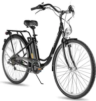 Hiland 28 Zoll 7 Gang Elektrofahrräd für Frauen Männer, 250W Motor Pendler Elektrofahrrad, E-Cityräder mit 36V 10.4Ah Akku, Schwarz