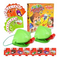 2 × Frosch Spielzeugmaske Mit Zunge Chamäleon Eidechse Mund Spielmaske + 20 Karten /Training Der Hand-Auge-koordination Von Kindern
