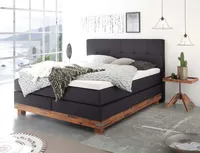 Boston Boxspringbett, 140-180 cm Braun / Anthrazit, Liegefläche:160 x 200 cm, Topper:Superio-Topper