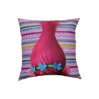 Trolls - Quadratisch - Gefülltes Kissen, Plüsch SI1296 (40 cm x 40 cm) (Pink)