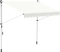 LED Klemmmarkise 150-400cm Balkon Markise Sonnenschutz Terrasse versch. Farben (Maße:400 cm / Farbe:Creme mit LED)