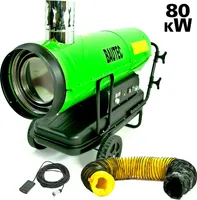 BAUTEC Ölheizgebläse 80 kW » Starter-Set inkl. Schlauch, ext. Thermostat » Heizkanone Ölheizer Dieselheizer mit Kamin