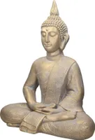 ECD Germany Buddha Figur sitzend, 63cm hoch, aus wetterfestem Polyresin, Bronze, Feng Shui, Buddha Statue als Dekoration für Haus, Wohnung & Garten