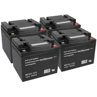 4 x 12V 50Ah Blei AGM Multipower
