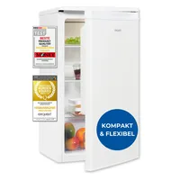 Exquisit Vollraumkühlschrank KS585-V-091E weiss | Nutzinhalt: 75 L | LED-Beleuchtung | Glasablagen | Ohne Gefrierfach