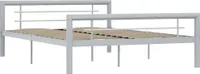 vidaXL Postelový rošt šedobílý kov 140 × 200 cm