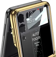 Pre Samsung Galaxy Z Flip3 5G Galvanize Design Plastový tvrdý kryt mobilného telefónu Puzdro Kryt Puzdrá Zlaté