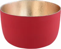 Gift Company Windlicht Madras S, Teelichthalter, Kerzenhalter, Eisen, Rot Matt / Gold, H 5 cm, 77564
