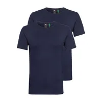 G-STAR RAW Herren T-Shirt, 2er Pack - Basic, Rundhals, Organic Baumwolle, einfarbig Blau M