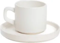 HOMLA FAMELIO Tasse mit Untertasse weiß