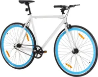 vidaXL Fahrrad mit Festem Gang Weiß und Blau 700c 59 cm