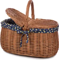 Weidenkorb Korb Einkaufskorb Autokorb Weide Auswahl Picknickkorb Pilzkorb PICKNICK groß, mit Stoffeinlage