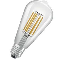 Úsporná žárovka OSRAM LED, vlákno Edison s paticí E27, teplá bílá (3000K), 4 W, nahrazuje běžné 60W žárovky, obzvláště vysoká energetická účinnost a úspora energie, 1 balení