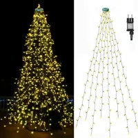 3m LED Weihnachtsbaum Lichterkette mit Timer und 8 Lichtmodi Christbaumbeleuchtung Lichternetz für Christbaum Weihnachten Party Deko