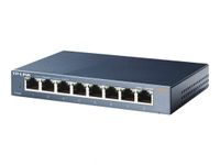 tp-link TL-SG108, 8 port Gigabit Desktop Switch, 8x 10/100/1000M RJ45 ports, supports IGMP, steel case