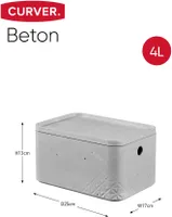 Curver Aufbewahrungsboxen mit Deckel 3 Stk. Beton Gr. S Hellgrau