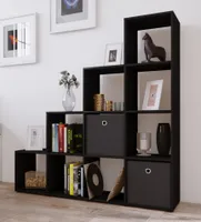 Nabini Regal , Raumteiler 10 Fächer schwarz.