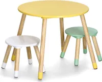 Möbelset für Kinder aus MDF und Kiefer, Tisch + 2 Stühle