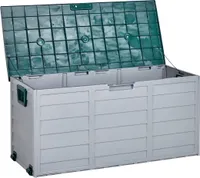 BELIANI Auflagenbox Grau / Grün Kunststoff 112 x 50 cm für Garten für Terrasse für Outdoor