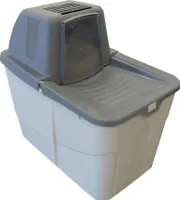 Katzentoilette Katzenklo Sofia Close mit Einstieg von oben und Haube Grau-Beige 58 x 39 x 56 cm