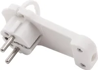 Schutzkontakt-Winkelstecker McPower, extra flach, mit Bügel / Handgriff, Zugentlastung, weiß