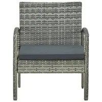 vidaXL Záhradné kreslo s vankúšom Poly Rattan Grey