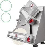 VEVOR Prasa do ciasta na pizzę 76,2 do 304,8 mm, grubość 1-5,5 mm Maszyna produkcyjna do prasowania pizzy w kuchniach ręcznych, 260 szt./h Elektryczna prasa do ciasta na pizzę, komercyjna krajalnica do ciasta ze stali nierdzewnej