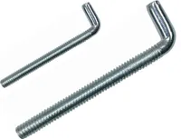 L-Haken / Schraubhaken mit metrischem Gewinde M6 x 50 - Stahl verzinkt - 5 Stk
