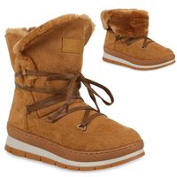 Damen Stiefeletten Plateau Boots Warm Gefüttert Winter 818741 Schuhe 