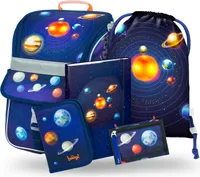 BAAGL Zippy Planeten Schulranzen-Set 5tlg: Schulranzen, Federmäppchen, Turnbeutel, Geldbeutel, Heftmappe