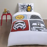 Disney Home Star Wars Kinder Wendebettwäsche Set 100% Baumwolle 140x200 cm  Kissenbezüge 60x70 cm