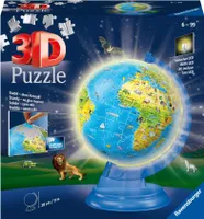 Ravensburger 3D Puzzle 11274 - Kinderglobus mit Licht in deutscher Sprache - 180 Teile - Beleuchteter Globus für Kinder ab 6 Jahren