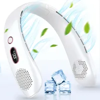 Tragbarer Nackenventilator, Halsventilator, Flügelloser USB-Ventilator mit 360°-Luftstrom, 3 Geschwindigkeit, leise, Persönlicher Ventilator, Weiß