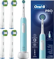 Oral-B | Elektrische Zahnbürste - Pro Series 1 - Blau - 3 Reinigungsmodi - Inklusive 4 Aufsätze