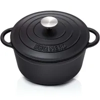 BBQ-Nerd Bräter (rund) mit Deckel 4 L aus Gusseisen mit Emaille-Beschichtung - Bratentopf Kochtopf Gusseisentopf - ideal zum langsamen Garen