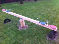 Kinderholzwippe für 4 Kinder Gartenwippe - (3070)