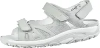 Waldläufer Hanni, komfortable Damen Nubukleder Sandalen in stein, Extra Weite H, Sohle mit Abroll Technologie