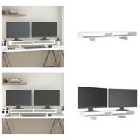 vidaXL Monitorständer Weiß 100x27x14 cm Massivholz Kiefer - Monitorständer - Bildschirmständer - Monitorerhöhung - Laptopständer