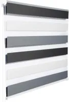 WOLTU DR5616m11 Doppelrollo, Duo Rollo Klemmfix ohne Bohren, Seitenzugrollo Easyfix, lichtdurchlässig und verdunkelnd, Weiss+Grau+Anthrazit, 60x220cm