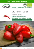 SAFLAX - BIO - Chili - Barak - 15 Samen - Mit keimfreiem Anzuchtsubstrat - Capsicum annuum