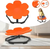UISEBRT Senzorická otočná židle pro rozvoj motoriky, květinová židle pro trénink rovnováhy dětí, vhodná od 3 do 9 let, nosnost do 80 kg, oranžová barva