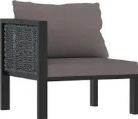 vidaXL 3-Sitzer-Sofa mit Auflage Anthrazit Poly Rattan
