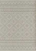 Outdoor Indoor Teppich Flachgewebe Küchenteppich Balkon Terasse Beige Grau