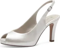 Tamaris Damen Pumps Slingback Peeptoe High Heel 1-29619-42, Größe:41 EU, Farbe:Weiß