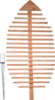 dobar Große Design Pflanzen-Rankhilfe in Blattform, Rankgitter aus Holz, XXL-Rankgerüst, 84 x 6,5 x 160 cm, Lärche, natur
